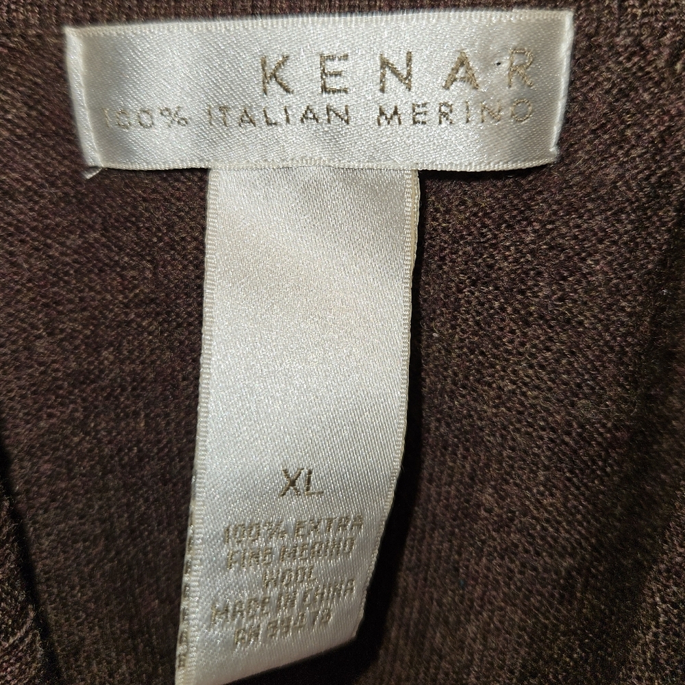 #358 KENA- Brown Turtleneck Sweater 100% Mernio Wool, Sz. XL - Picture 3 of 4